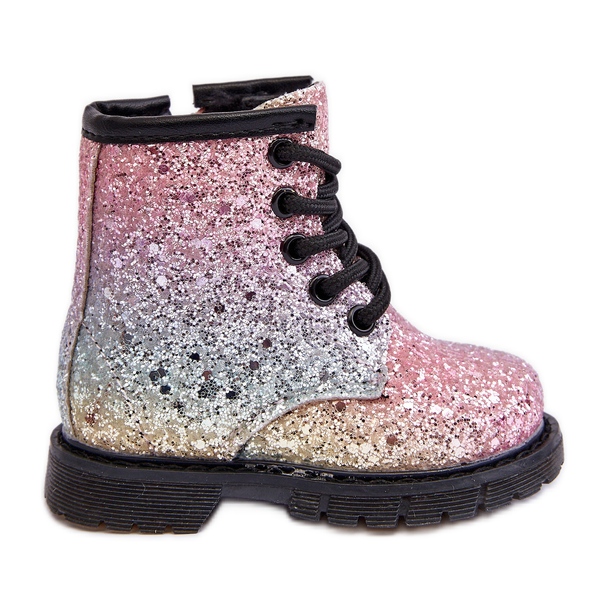 Botas infantis com isolamento de brilho e zíper Saussa multicolor multicolorido Botas infantis com isolamento de brilho e zíper Saussa multicolor multicolorido