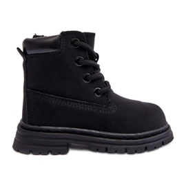 Botas infantis Bansi pretas com zíper preto