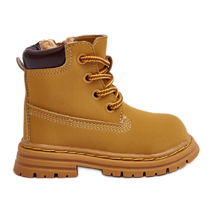 Botas infantis com zíper Camel Bansi Trapper castanho