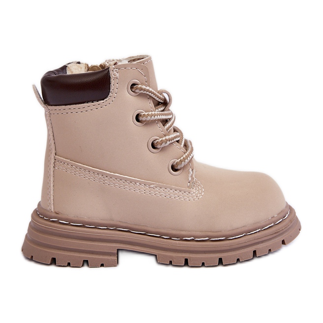 Botas infantis Trapper Bege Bansi com zíper