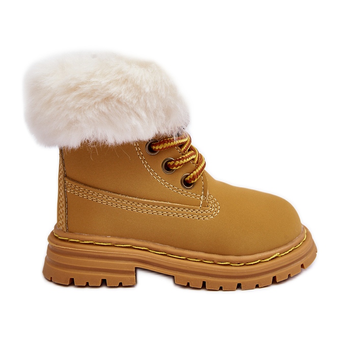 Botas infantis Trappers com zíper e pele camelo Gerande castanho