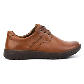 KOMODO Sapatos de couro masculino casual 923k marrom