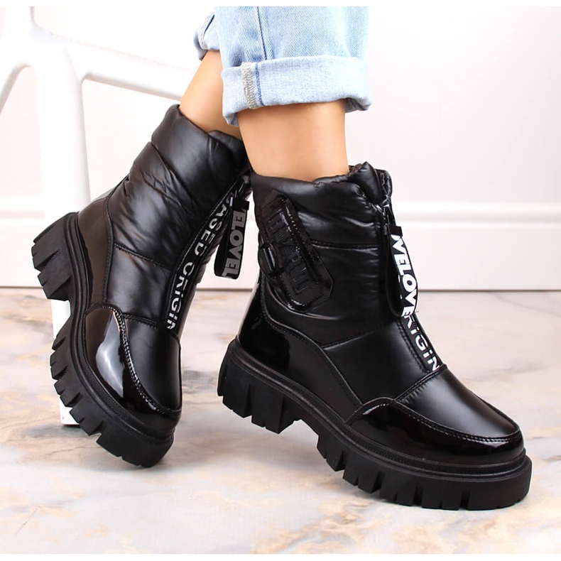 Botas de neve femininas pretas Filippo DBT4960 com zíper e isolamento preto Botas de neve femininas pretas Filippo DBT4960 com zíper e isolamento preto