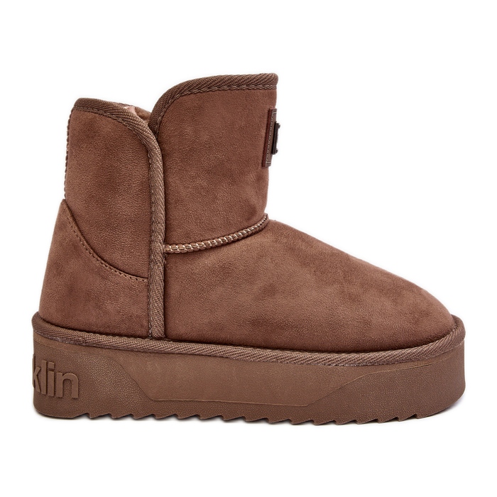 Botas de neve com plataforma impermeável vegana D.Franklin DFSH371004 Bege Escuro