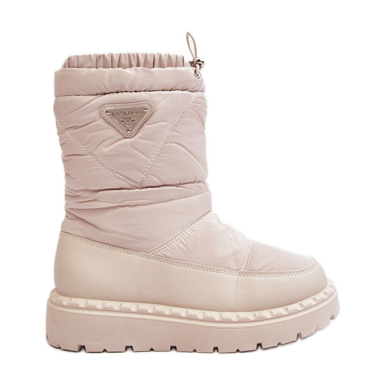 Botas femininas de neve com sola grossa, bege claro lureta Botas femininas de neve com sola grossa, bege claro lureta