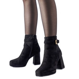 Botins clássicos de salto alto Caio com isolamento preto