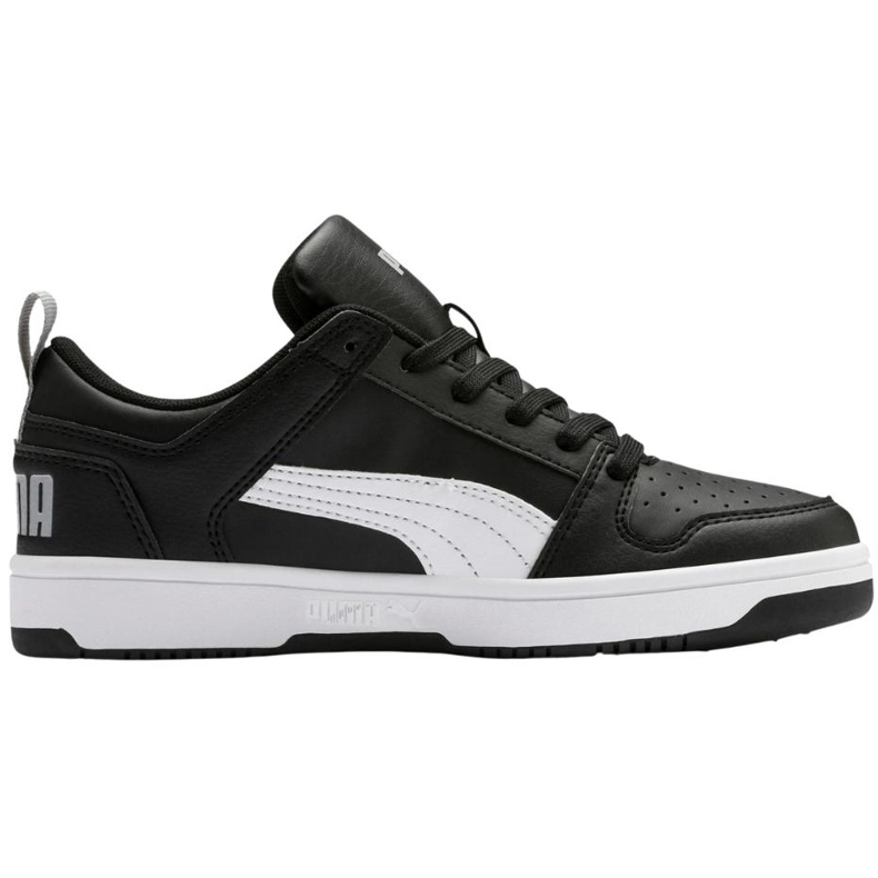 Sapatos infantis Puma Rebound Layup Lo Sl pretos 370490 02