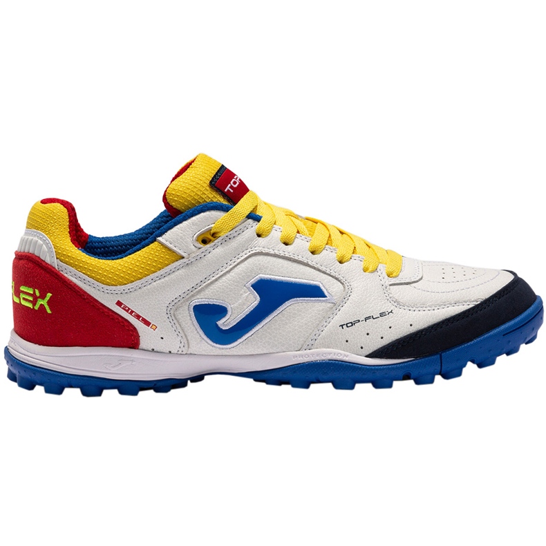 Chuteiras Joma Top Flex 2216 Turf, branco e vermelho