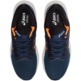 Tênis de corrida masculino Asics Gel Pulse 13, azul marinho e laranja 1011B175 403