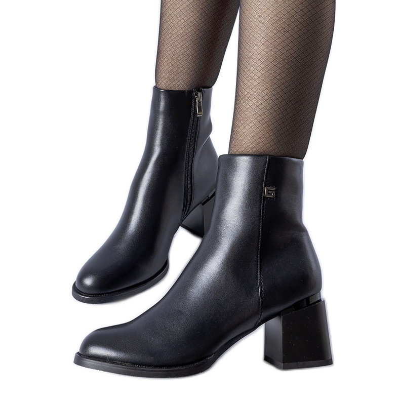Botins de salto alto Fleurette com isolamento preto