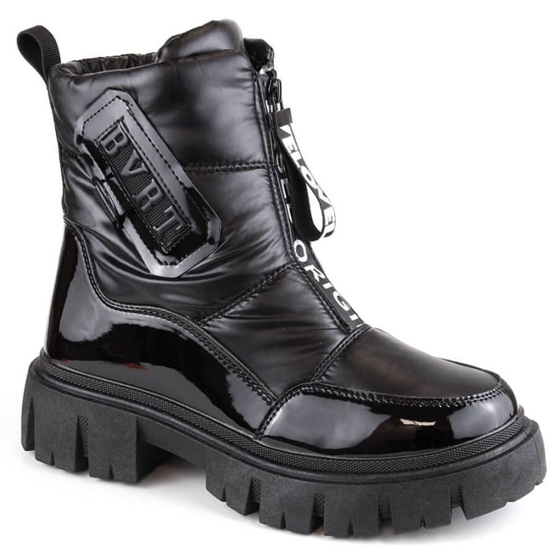 Filippo W PAW498A Botas de neve pretas com zíper e isolamento preto