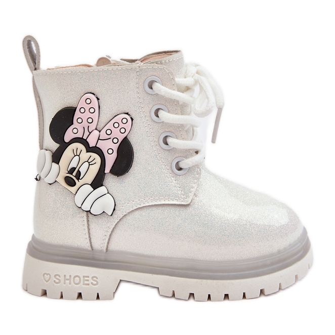 Botas quentes infantis Minnie Mouse brancas Tarmi branco