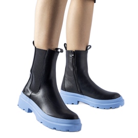 Sapatos pretos de Georgette com sola azul