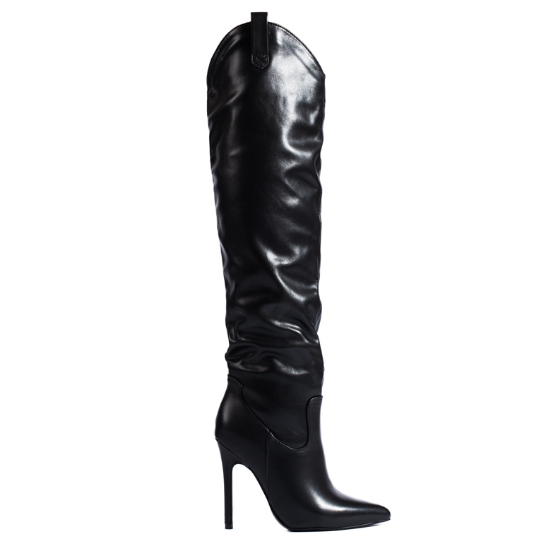 Botas femininas pretas de salto alto Shelovet preto
