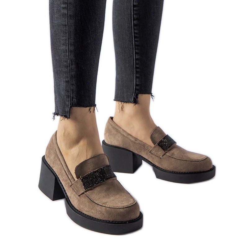 Mocassins marrons com salto bloco enorme Harrisburg castanho Mocassins marrons com salto bloco enorme Harrisburg castanho