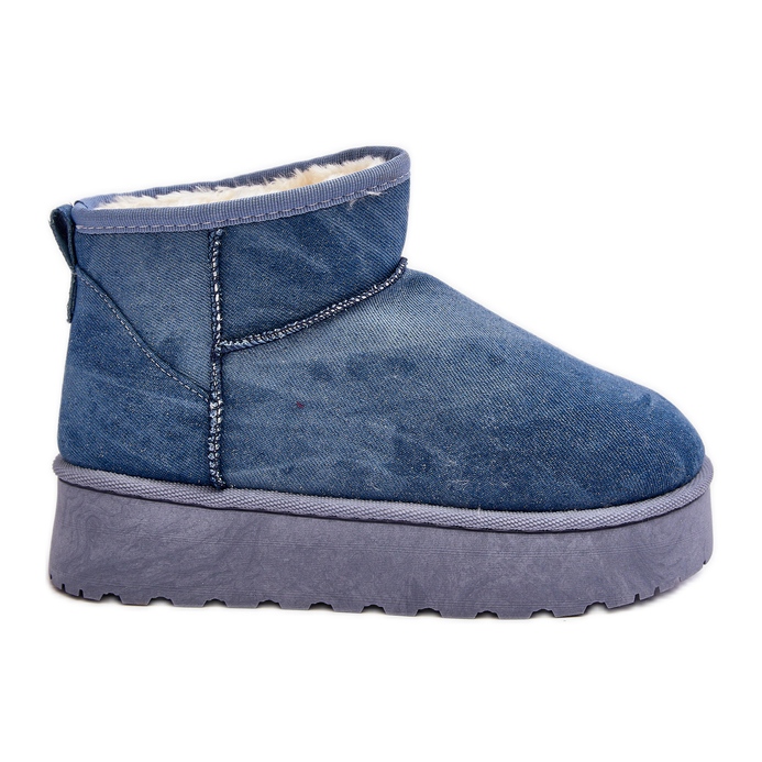 Botas de neve femininas azuis Margella com glitter na plataforma azul