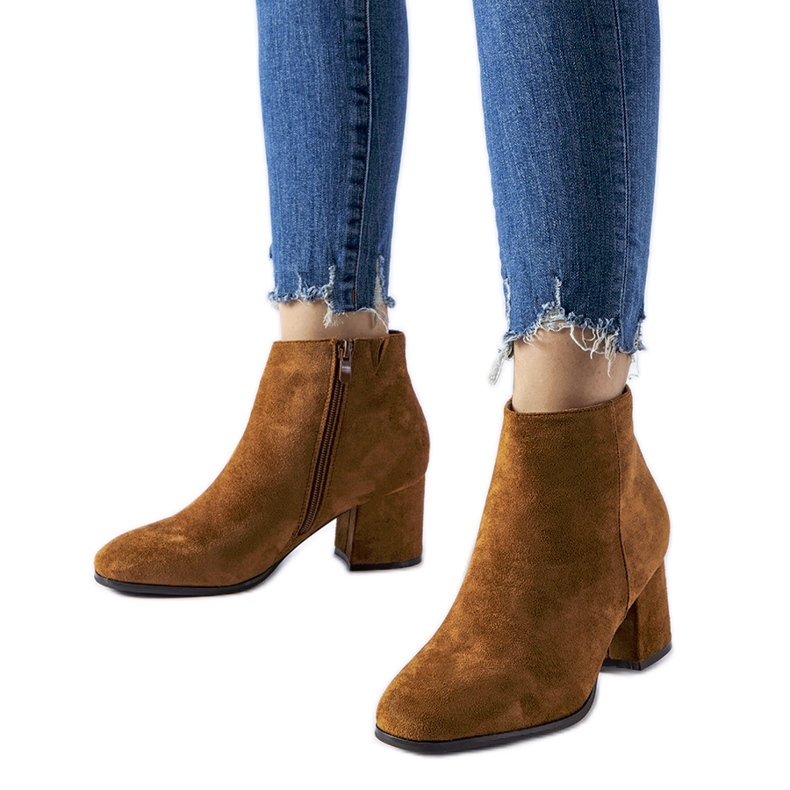 Botins castanhos de salto baixo Mapleview