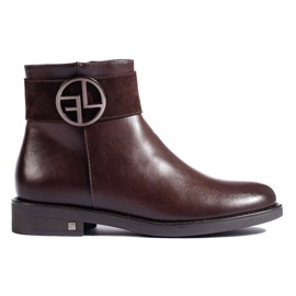 W. Potocki Botas baixas marrons com salto baixo da Potocki marrom