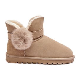 Botas femininas de camurça para neve Eraclio bege com recortes