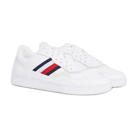 Sapatos Tommy Hilfiger Court Cupsole Retro Lth Stripes M FM0FM04828YBS branco