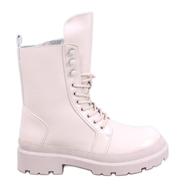 Botins Kinchs Beige com cadarço e protetor bege