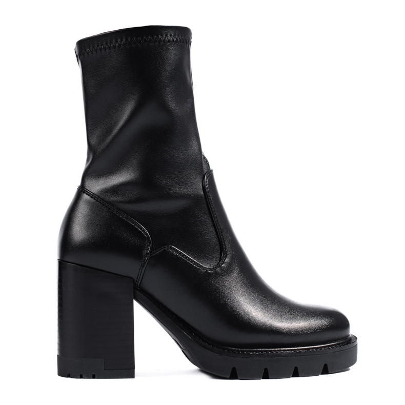 W. Potocki Botins femininos pretos elegantes da Potocki