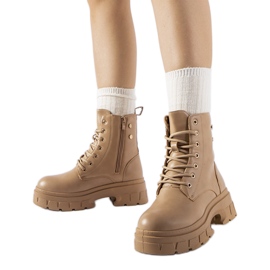 Botas de trabalho bege com sola Melicucca mais grossa
