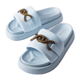 Chinelos de plataforma azul Frédérique