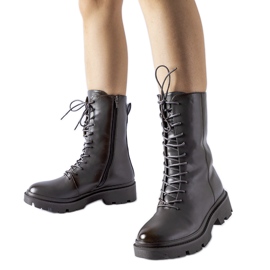 Botas de trabalho Michel cinza com cadarço