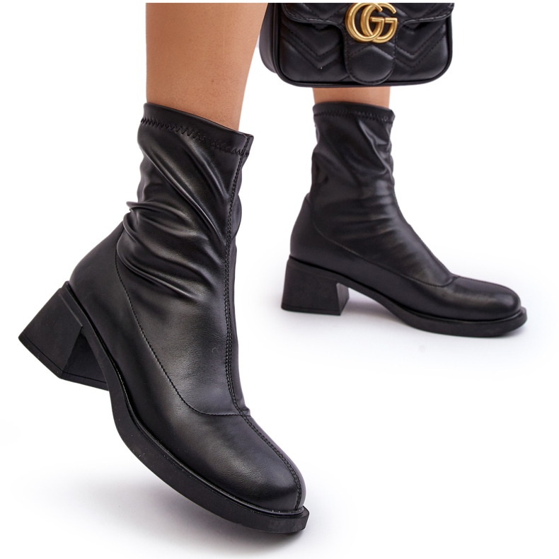 Botas femininas de salto baixo pretas Aphroteia preto