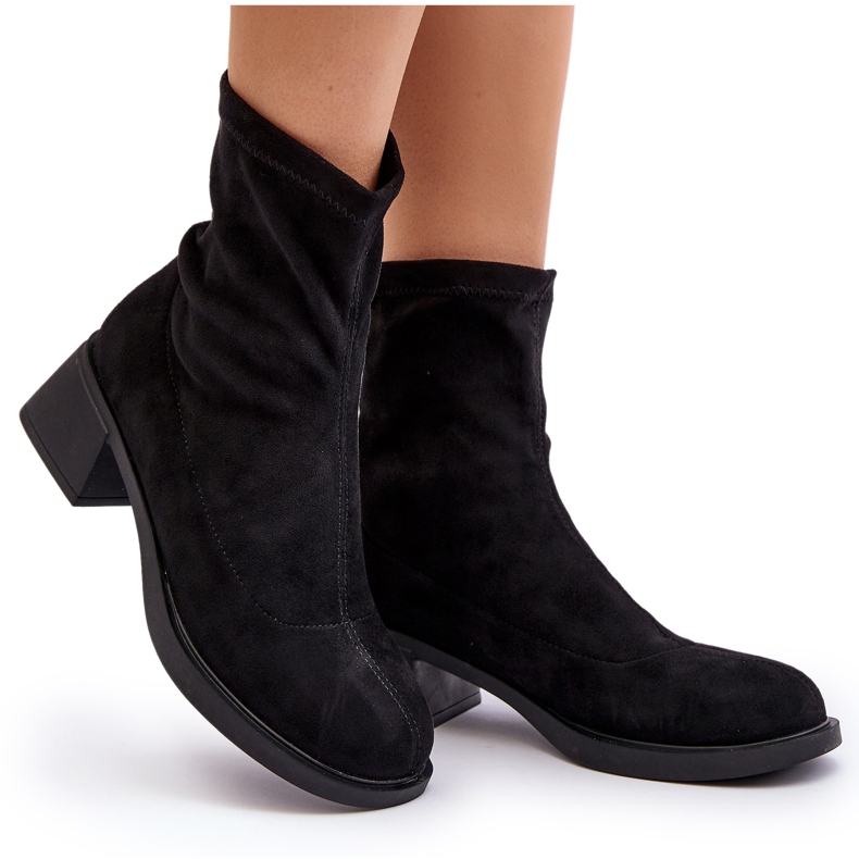 Botas femininas de salto baixo pretas Aphroteia preto