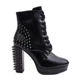 Botins femininos com tachas, preto Alemilla preto