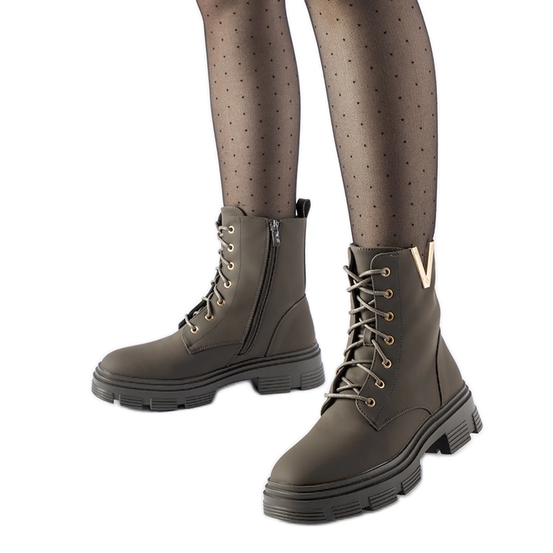 Botins Fru com isolamento fosco verde escuro Botins Fru com isolamento fosco verde escuro