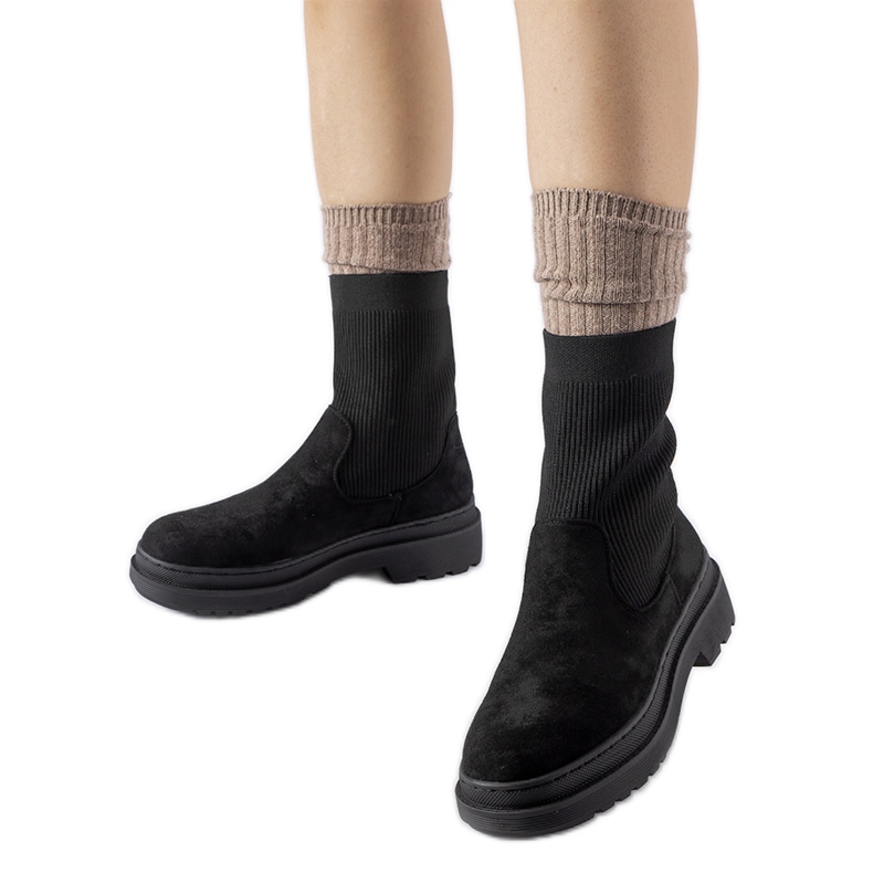 Botas pretas com meia maciça da Hawkins preto