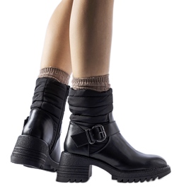 Botas quentes pretas com sola Nisri enorme preto
