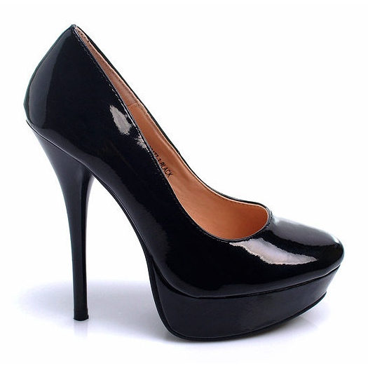 Ideal Shoes Pinos de plataforma pintados preto