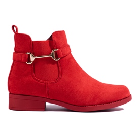 Botins femininos de camurça vermelha Shelovet vermelho