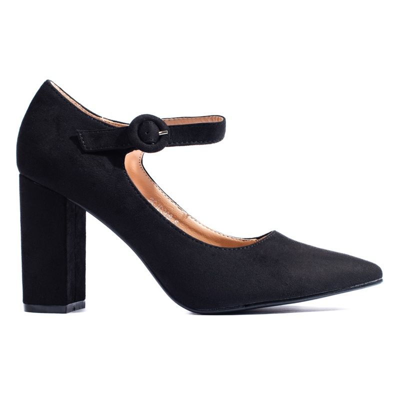 Sapatos de salto alto Shelovet de camurça preta preto