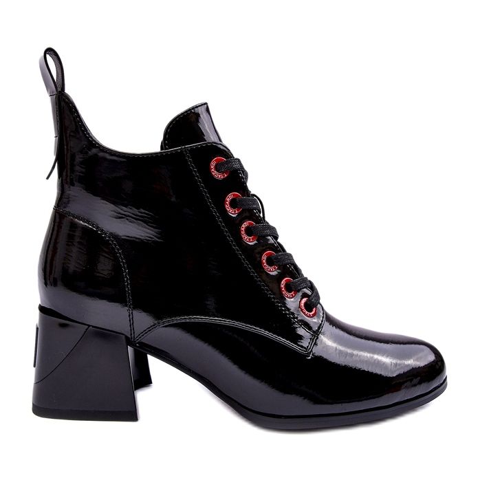 Botins com cadarço baixo envernizado S.Barski MR870-66 Preto