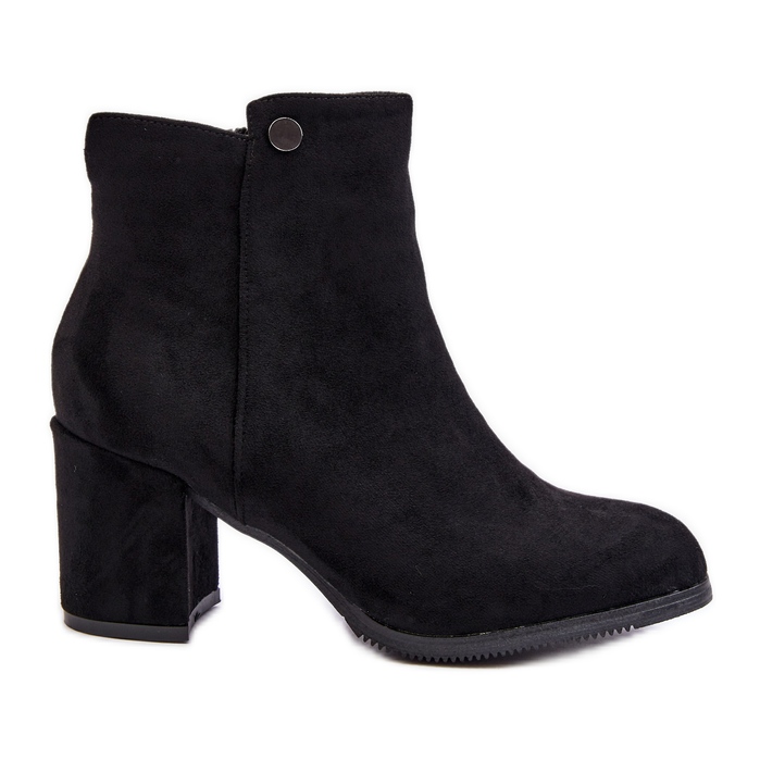 Botins femininos de camurça com salto alto preto Selela Botins femininos de camurça com salto alto preto Selela