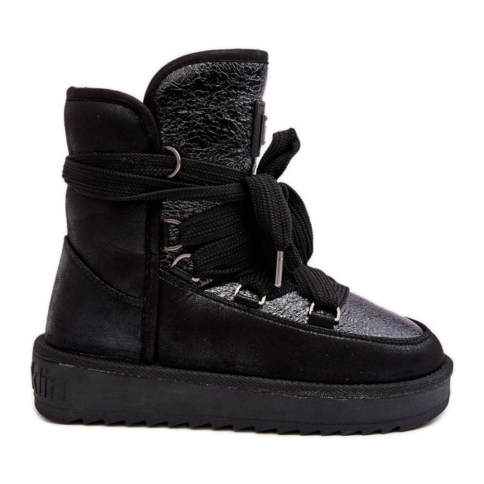 Botas de neve femininas com fixações D.Franklin DFSH370006 pretas preto