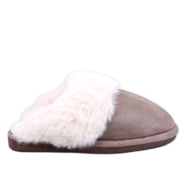 Chinelos femininos Otteys Mocca com pele marrom