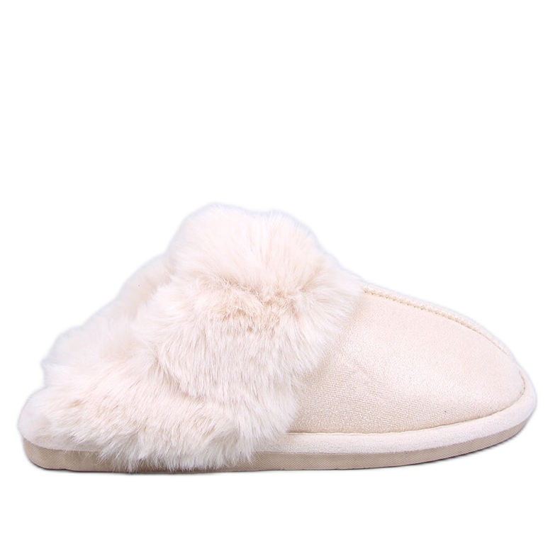 Chinelos femininos Otteys Ecru com pele bege