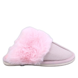 Chinelos Allens rosa claro espinha de peixe com pele