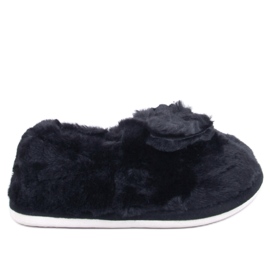 Chinelos de pele com laço Emres Preto