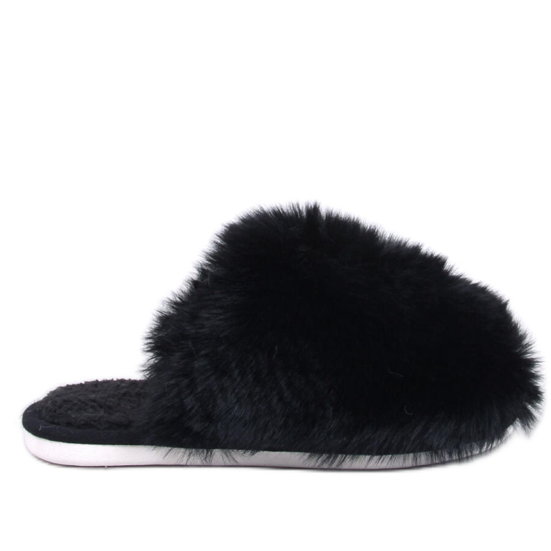 Chinelos de pele femininos Calvert Black preto