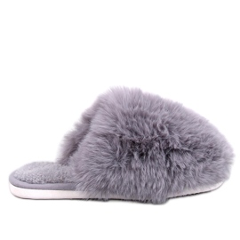 Chinelos de pele femininos Calvert, cinza