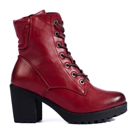 Botins cor de vinho com gravata Daszyński vermelho