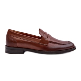 Mocassins de couro masculino Zazoo 1570/1 marrom