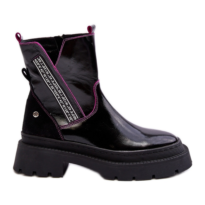 Botas femininas de couro Maciejka 06236-15 pretas preto